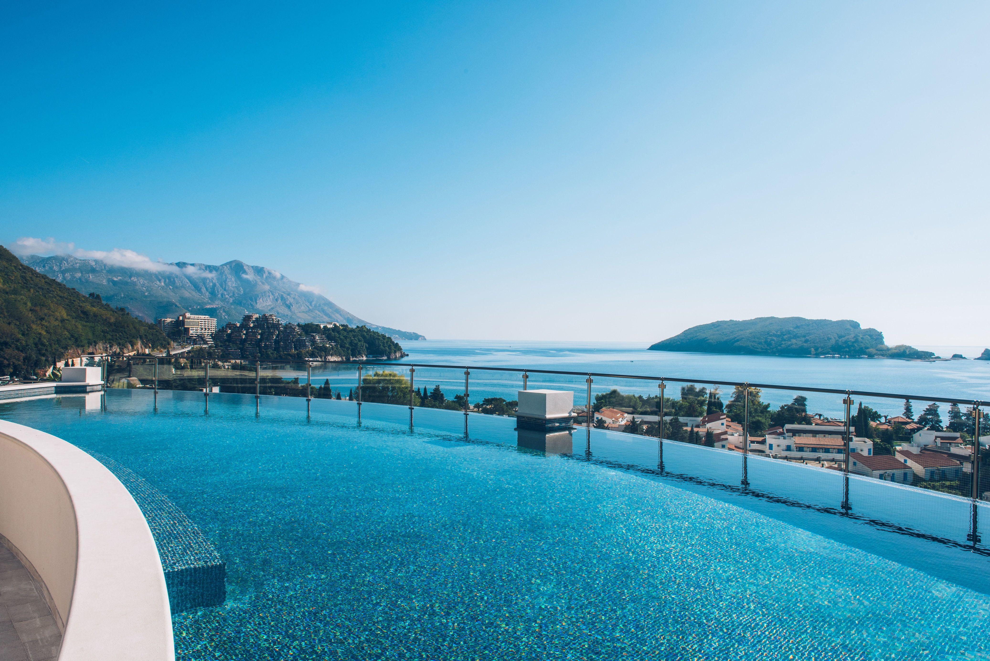 Hotel Iberostar Slavija Budua Esterno foto View of the Bay of Kotor from the hotel